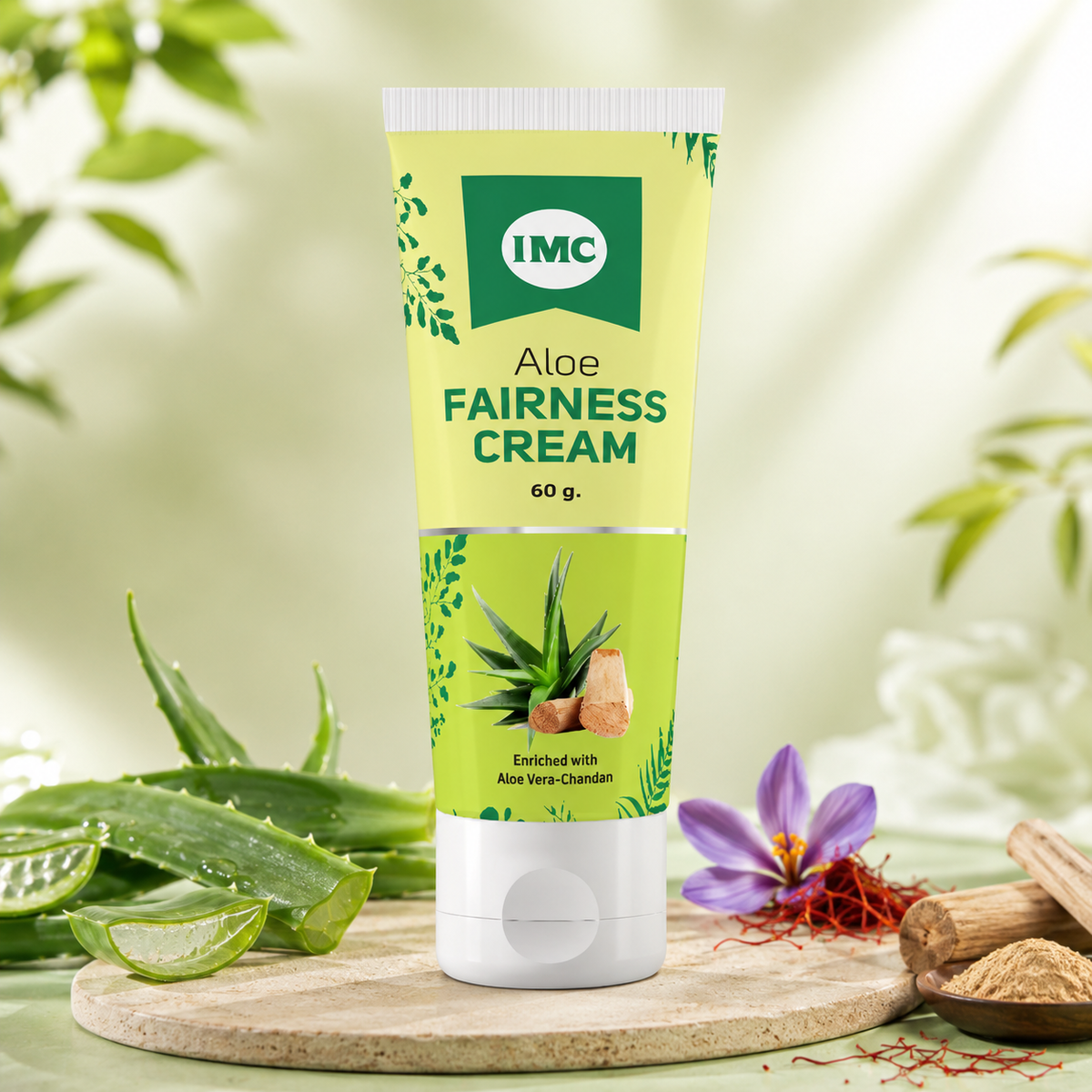 IMC Aloe Fairness Cream tube with aloe vera and herbal ingredients for radiant skin