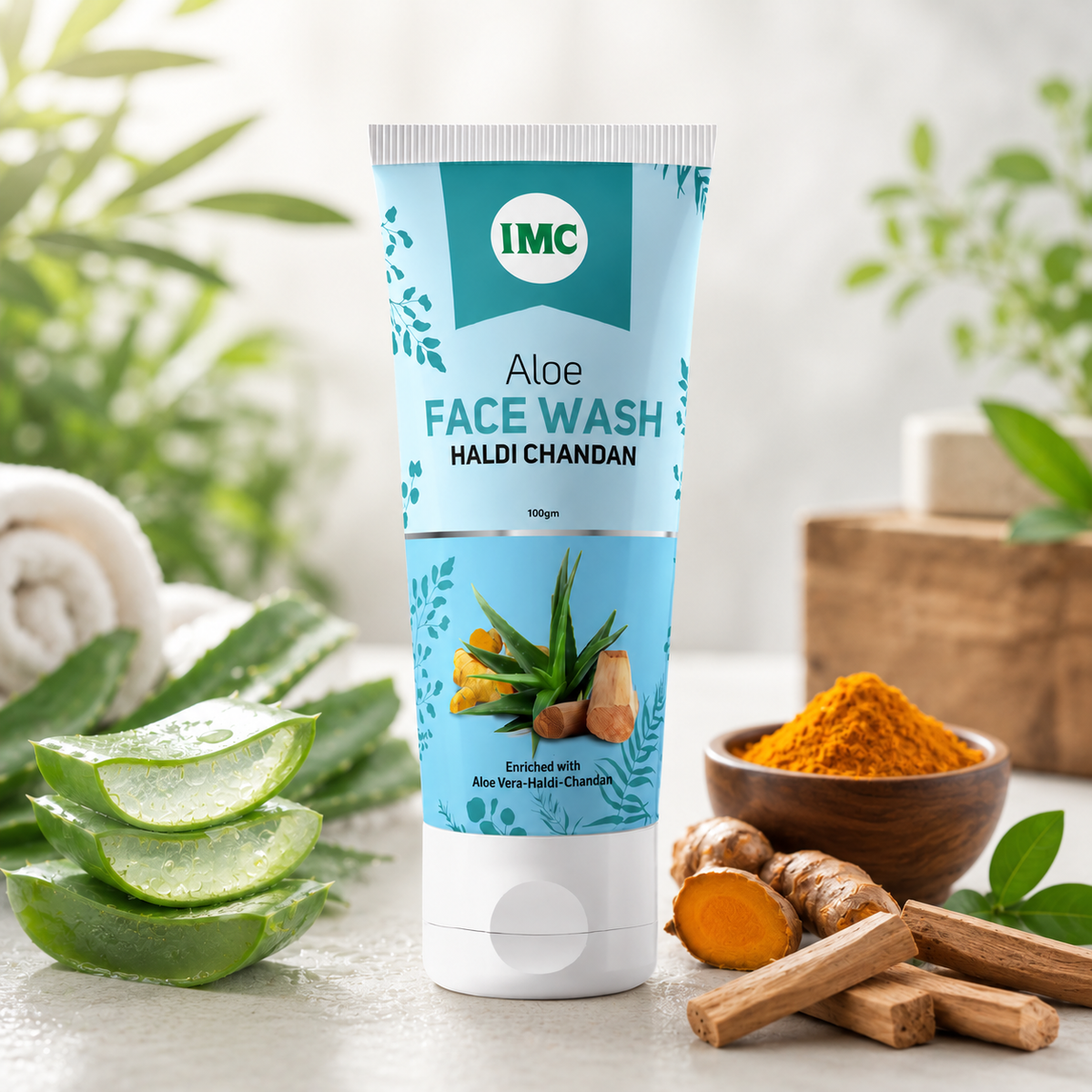 IMC Aloe face wash with Haldi and Chandan for clear, radiant, and healthy skin